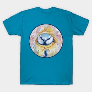 Watercolour Blue Tit Bird Painting  | Circle | T-Shirt